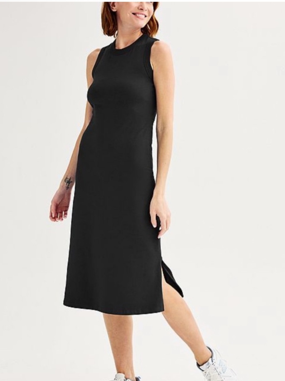 Tek Gear Black Sleeveless Midi Tank Dress Size XL